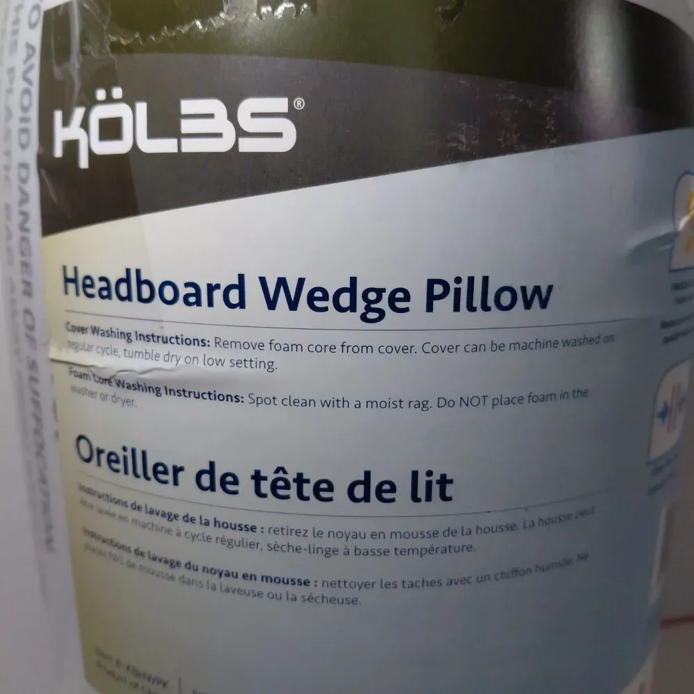 Kolbs King Size Bed Wedge Pillow for Headboard Gap Long Triangular Comfort